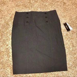 B Wear Black NWT pencil skirt w/ buttons. Size 13